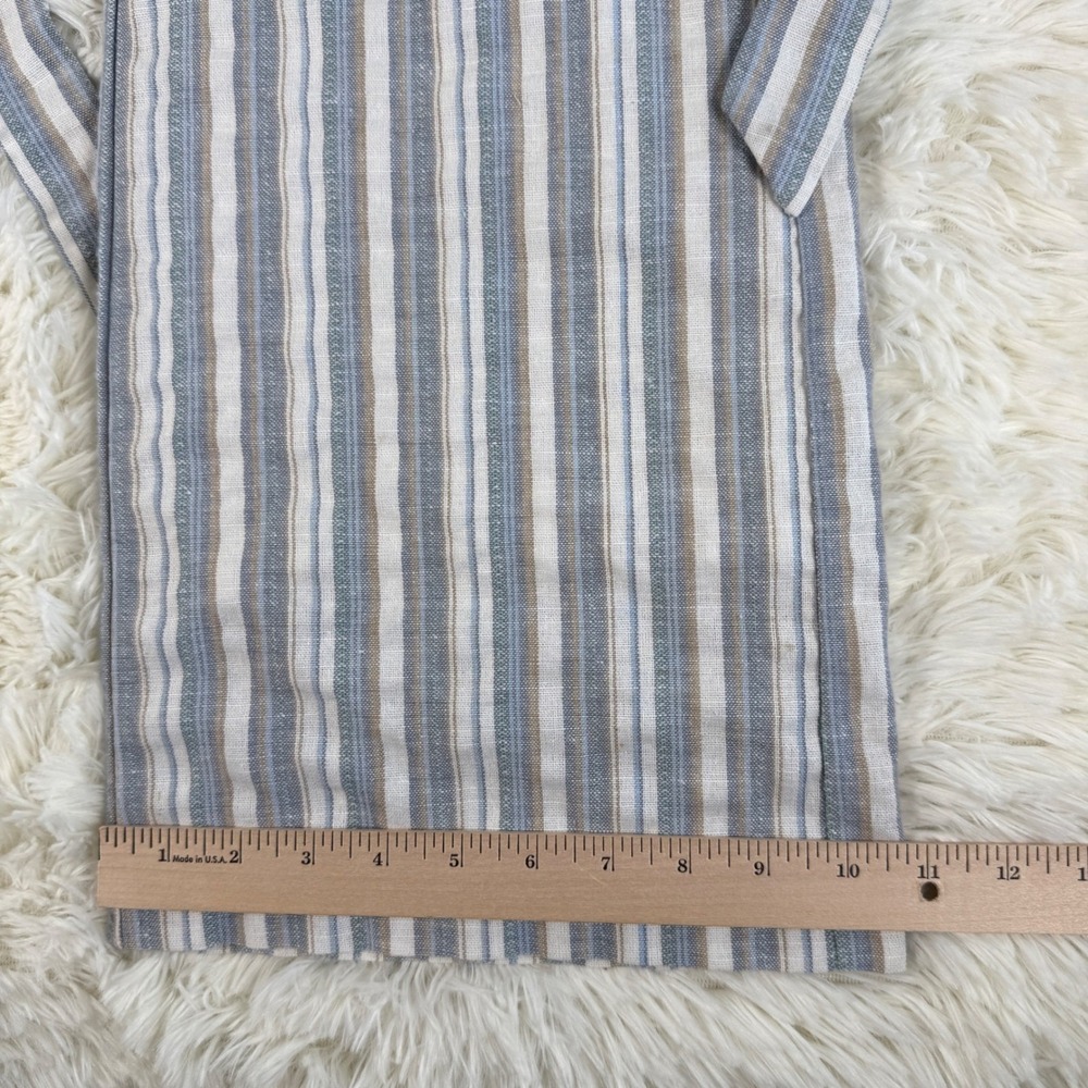 Lulus Striped Strapless Wide Leg Jumpsuit Tie Waist Linen Blend Small Prep Chic - Picture 9 of 12